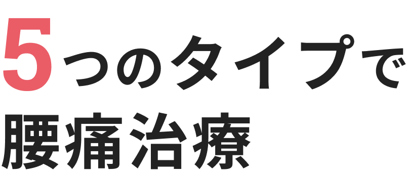 5つのタイプで腰痛治療